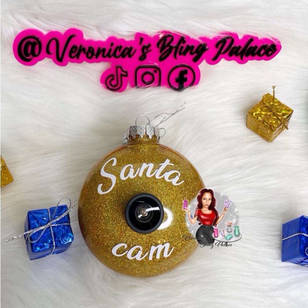 24kt Gold Santa Cam Ornament